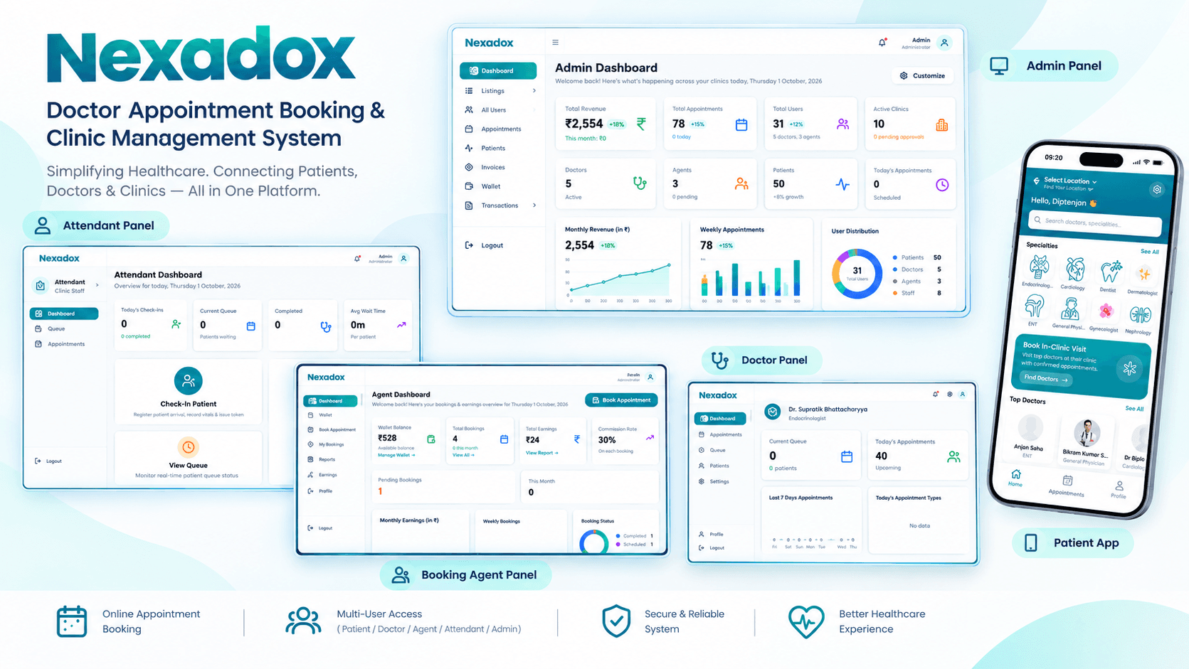 Nexadox — Doctor Appointment Booking & Clinic Management System